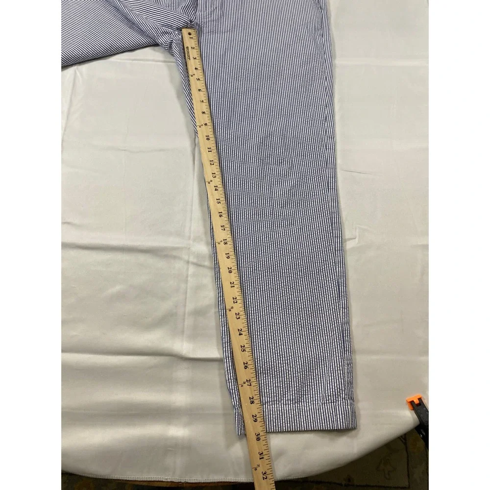 Brooks Brothers Clark Seersucker Pants Mens 36x30 Blue White Striped Cotton